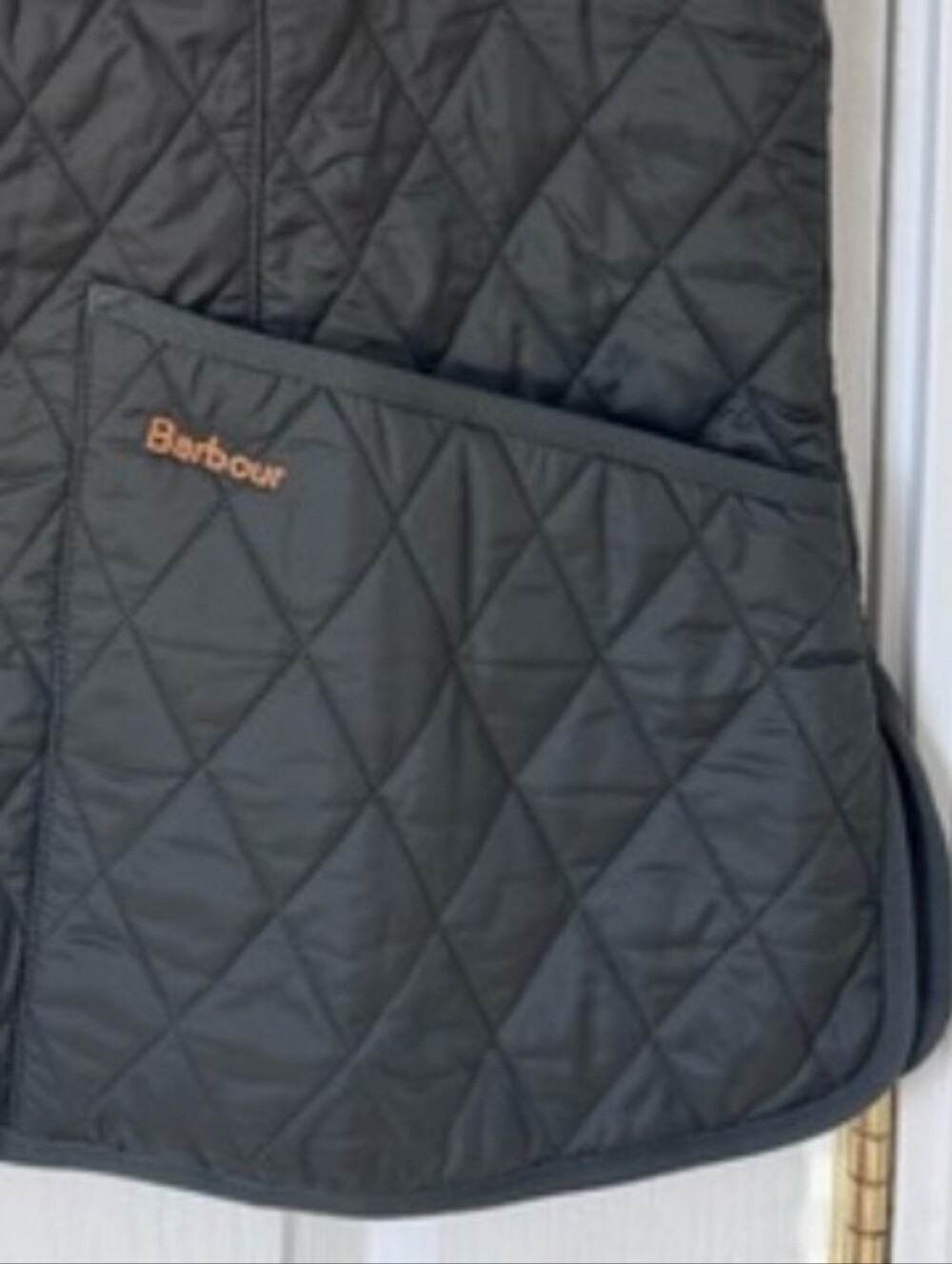 Barbour Quilted Vest in Olive Green with Pocket Detail - Picture 2 of 7